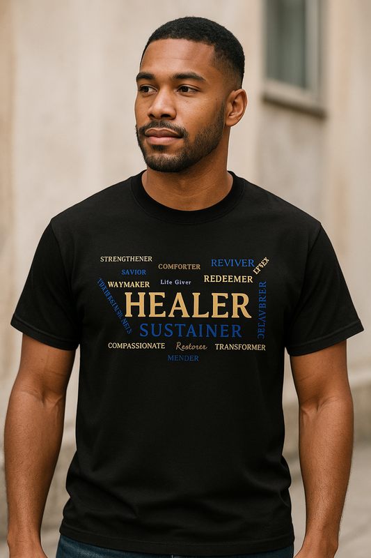 "Healer + Sustainer" Word Art Tee Collection