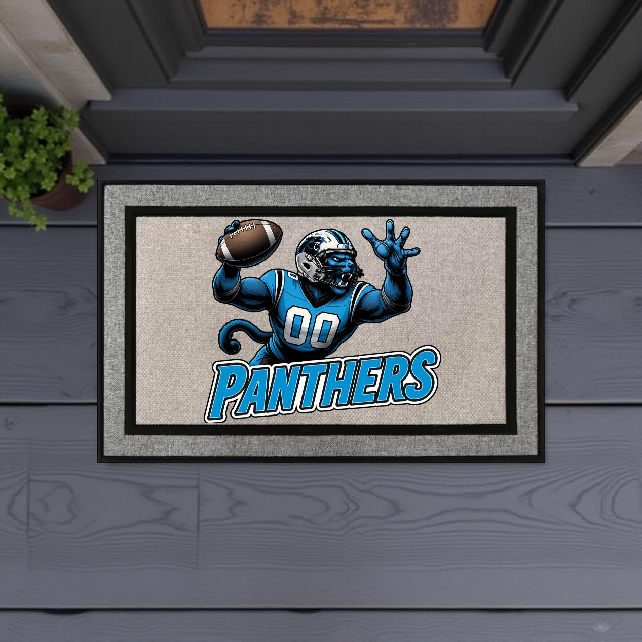 Carolina Panthers Inspired Door Mat