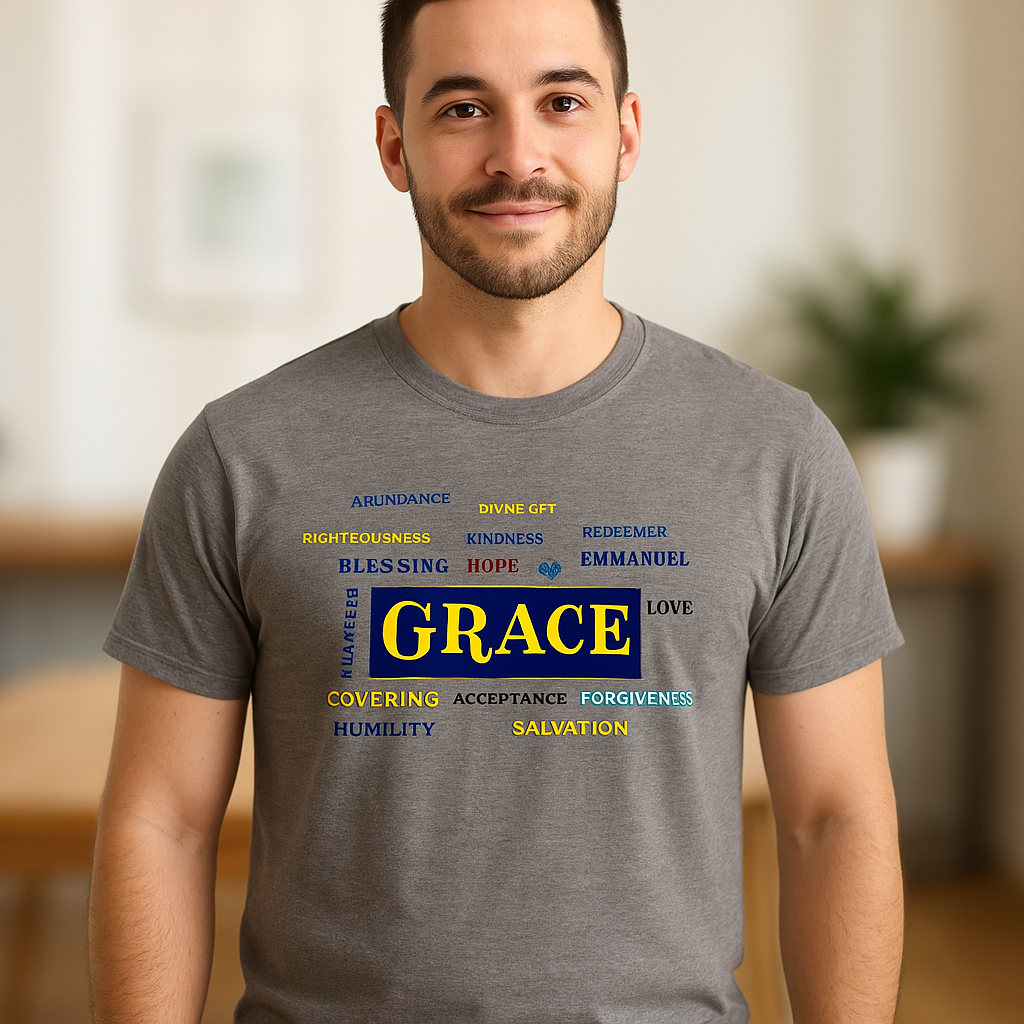 Short Sleeve Shirt - GRACE Word Art Tee – A Statement of Mercy, Favor, & Love