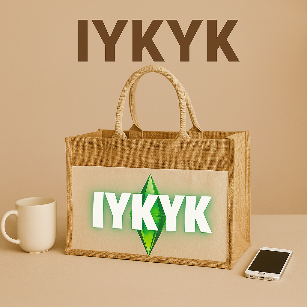 "IYKYK” Tote Bag—Jute Tote