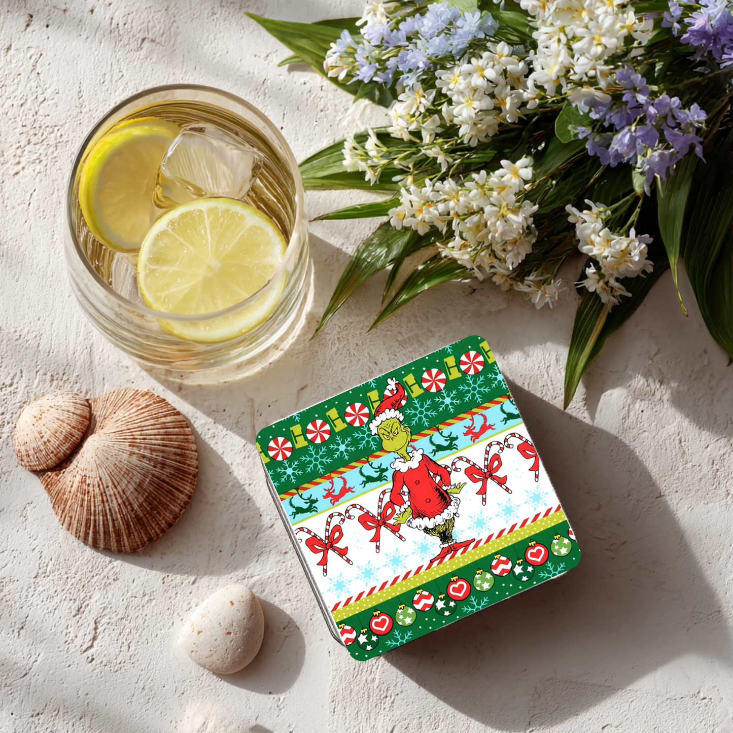 “Grinchy Christmas Pattern” Coaster