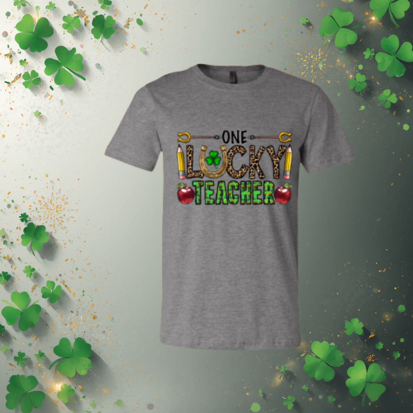 Short Sleeve T-shirt: St. Patrick - One Lucky Teacher