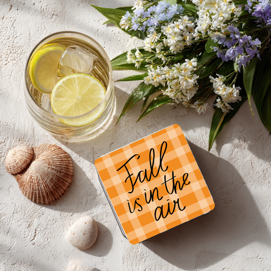 “Fall Is in the Air” Plaid Coaster