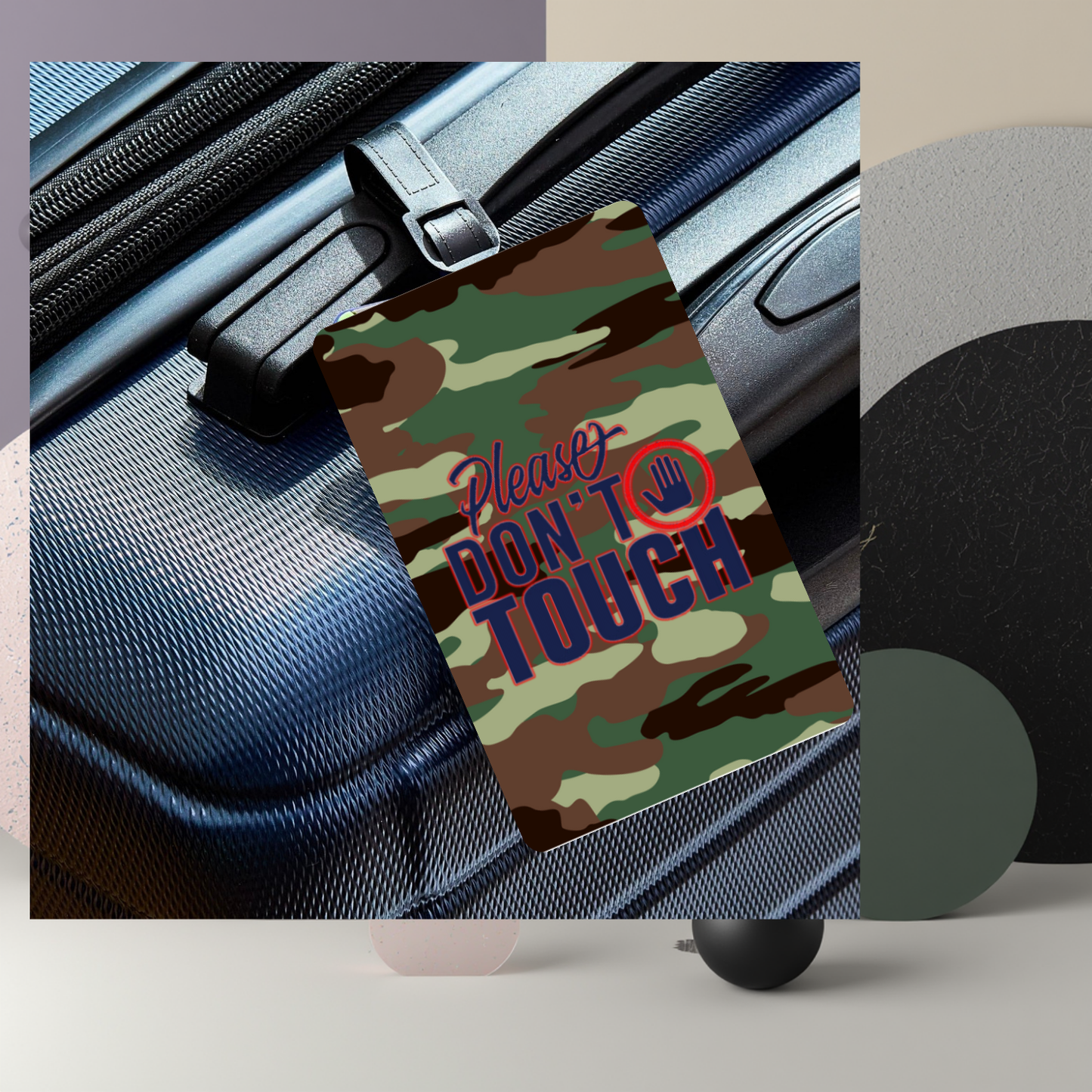 “Please Don’t Touch” UV DTF Printed Luggage Tag
