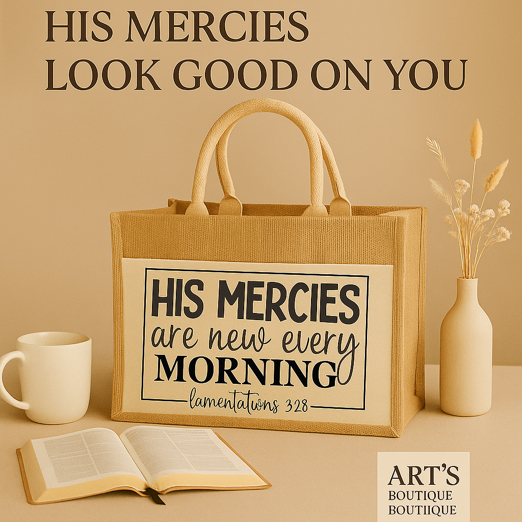 “His Mercies Are New Every Morning” Jute Tote