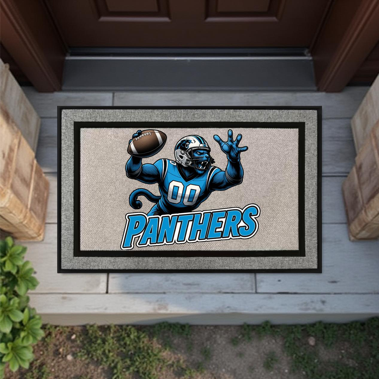 Carolina Panthers Inspired Door Mat