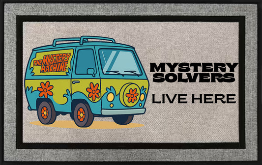 Mystery Solvers Live Here” Doormat – Scooby-Inspired Mystery Machine Design