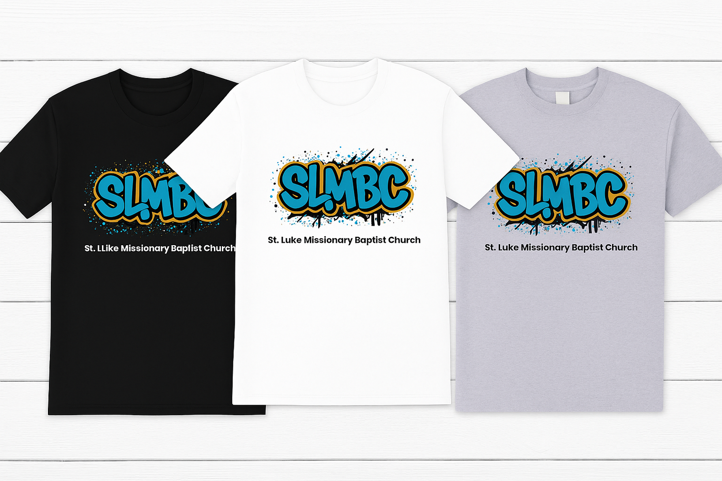 St. Luke Blue Graffiti T-Shirt