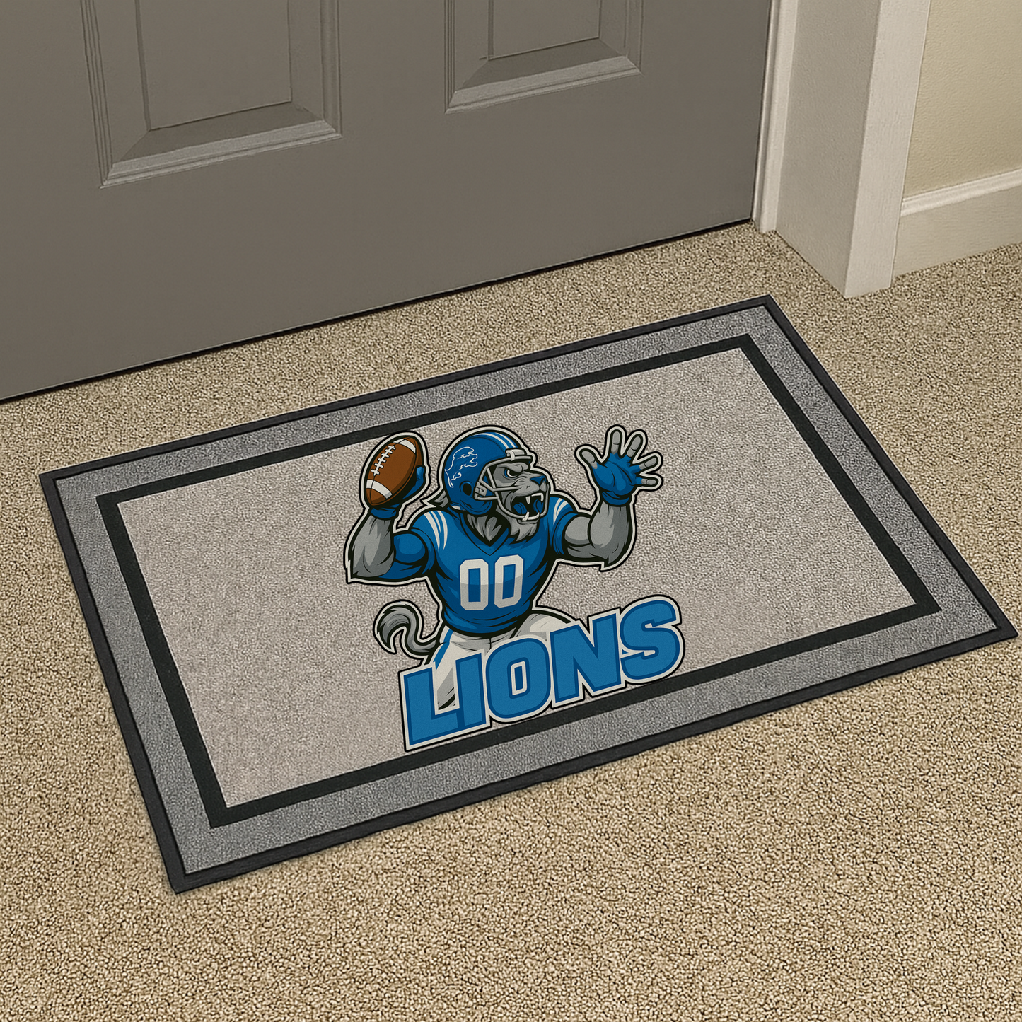 Detroit Lions Inspired Door Mat