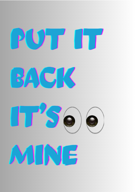 “Put It Back, It’s Mine 👀” UV DTF Printed Luggage Tag