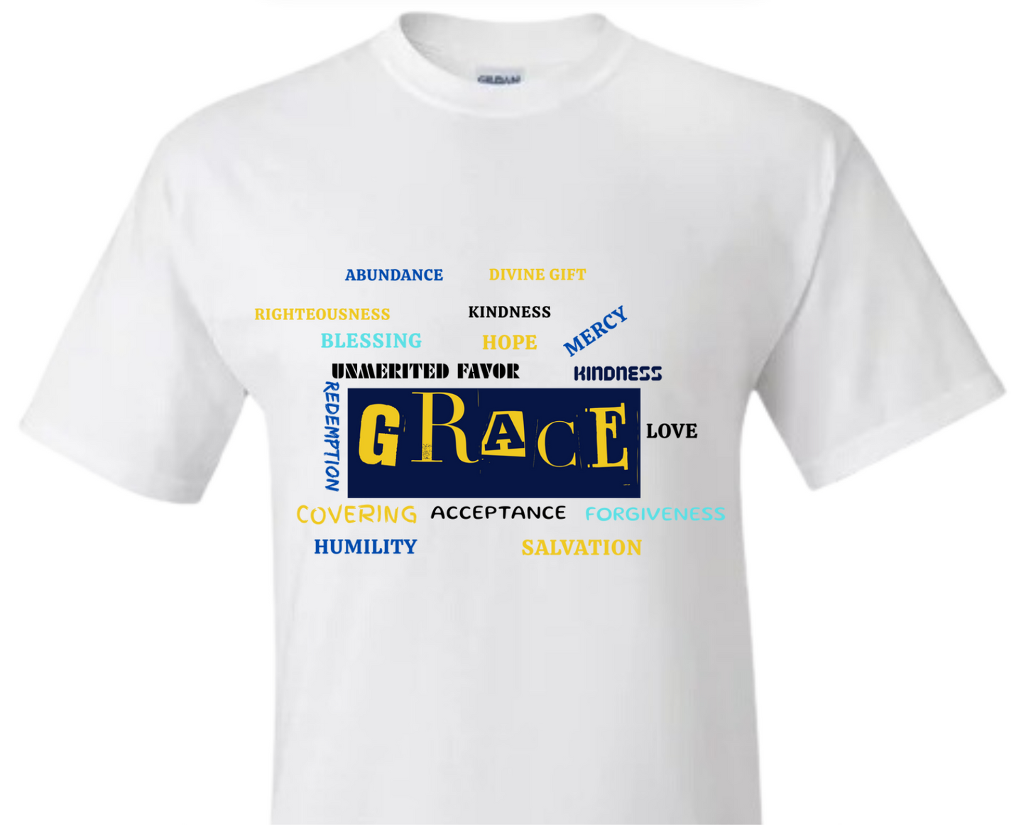 Short Sleeve Shirt - GRACE Word Art Tee – A Statement of Mercy, Favor, & Love