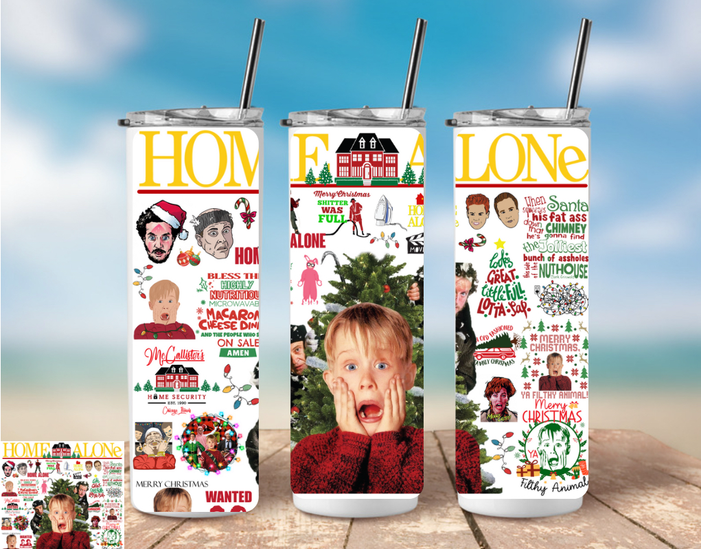 Christmas Home Alone 20oz Skinny Tumbler – Festive, Insulated, Gift-Ready