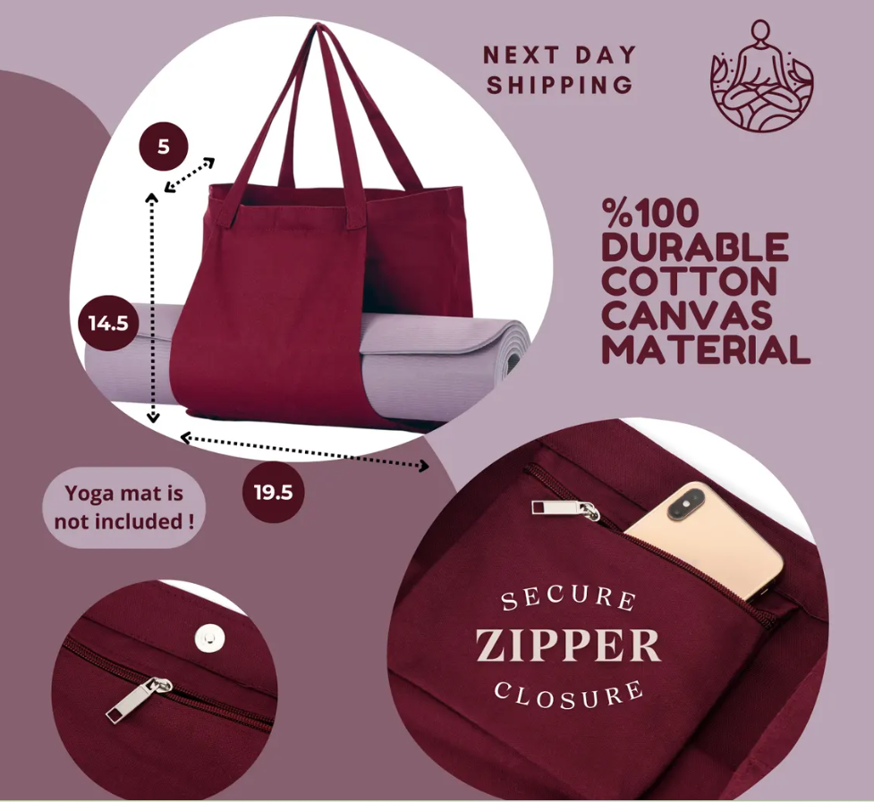 Custom Yoga Mat Holder Tote Bag