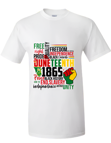 Short Sleeve T-shirt: Juneteenth 'Play of Words'