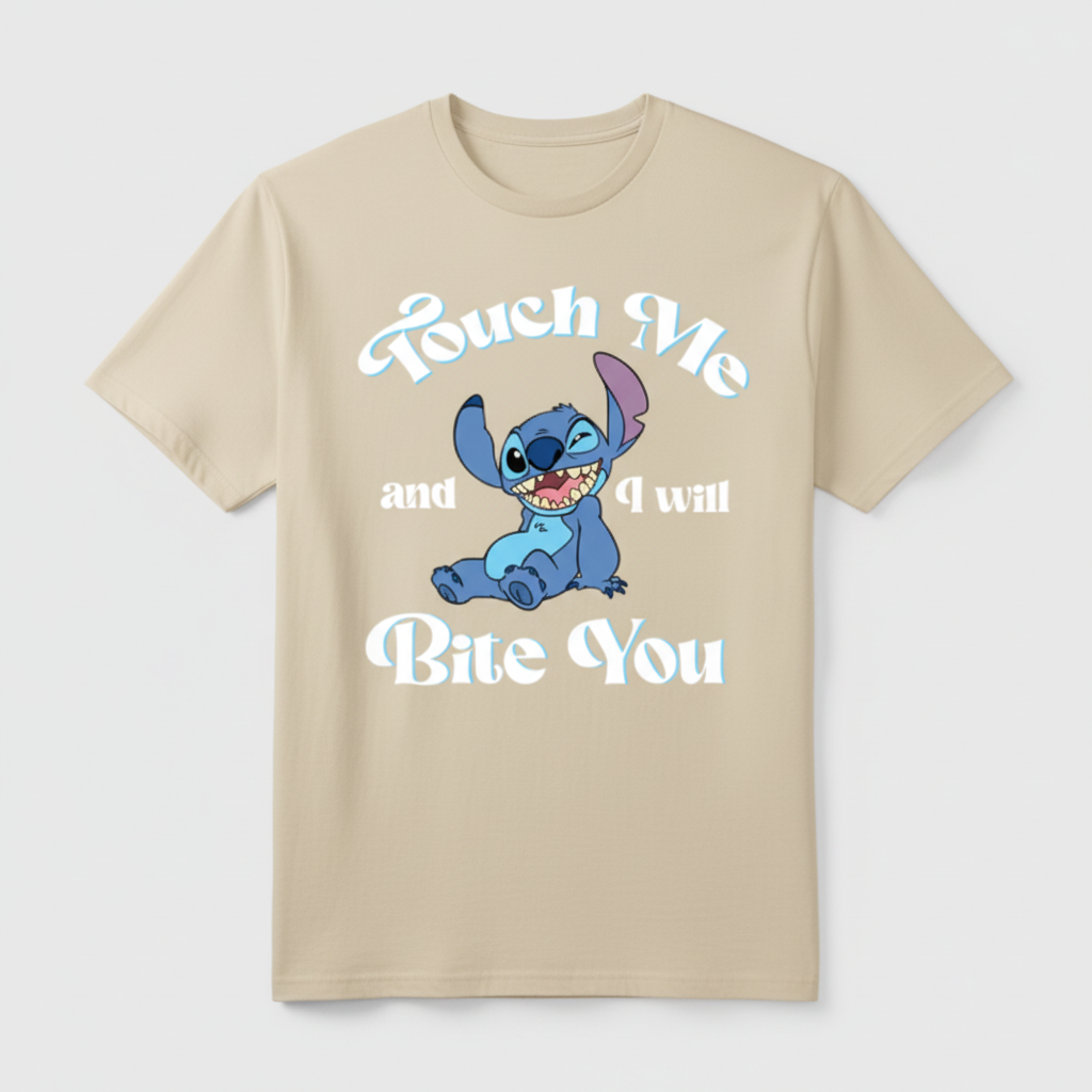 Touch Me & I Will Bite Graphic T-Shirt – Unisex, DTF Printed, 100% Cotton
