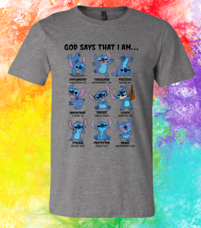 Short Sleeve Shirt - God Says That I am - Stitch