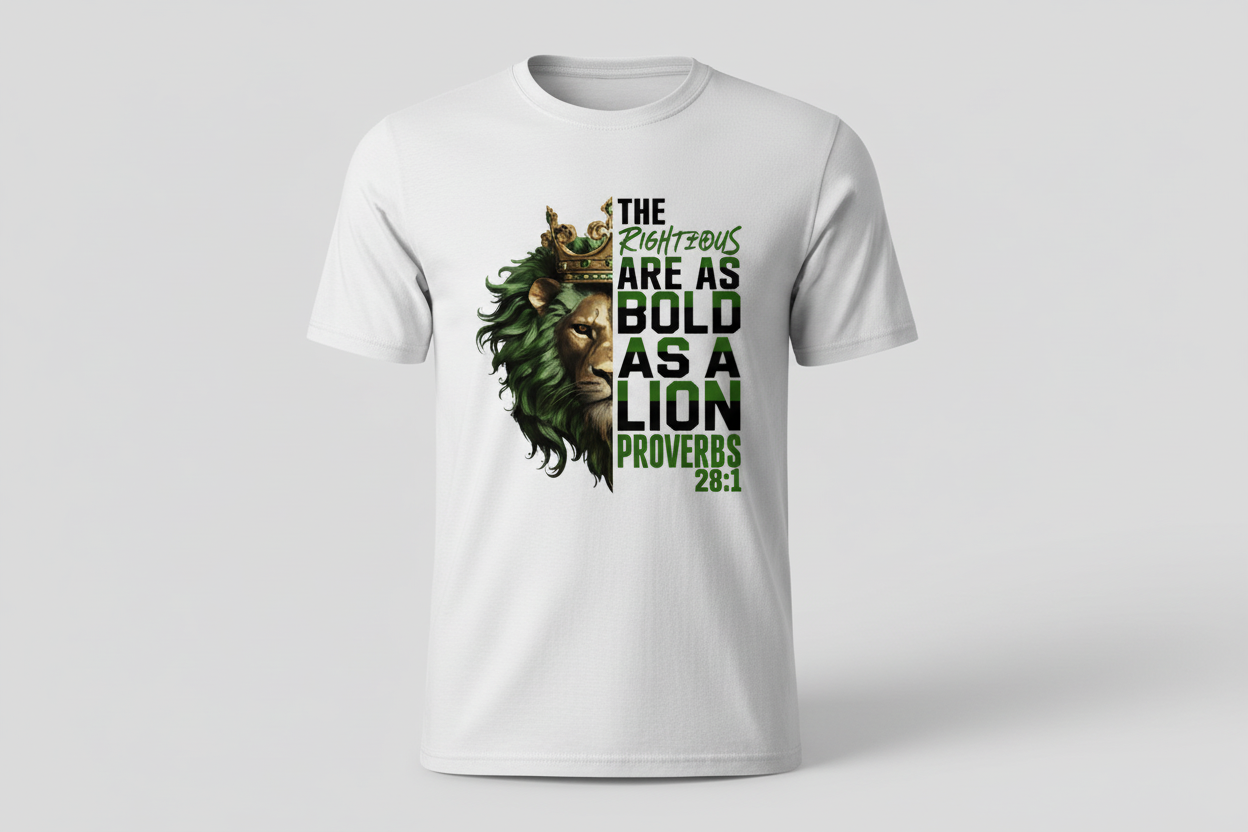 Short Sleeve T-shirt: The Righteous Are as Bold as a Lion