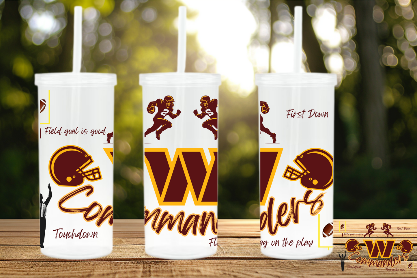 Football Fan Clear Cup – 20oz UV Printed (Choose Your Team)