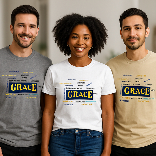 Short Sleeve Shirt - GRACE Word Art Tee – A Statement of Mercy, Favor, & Love