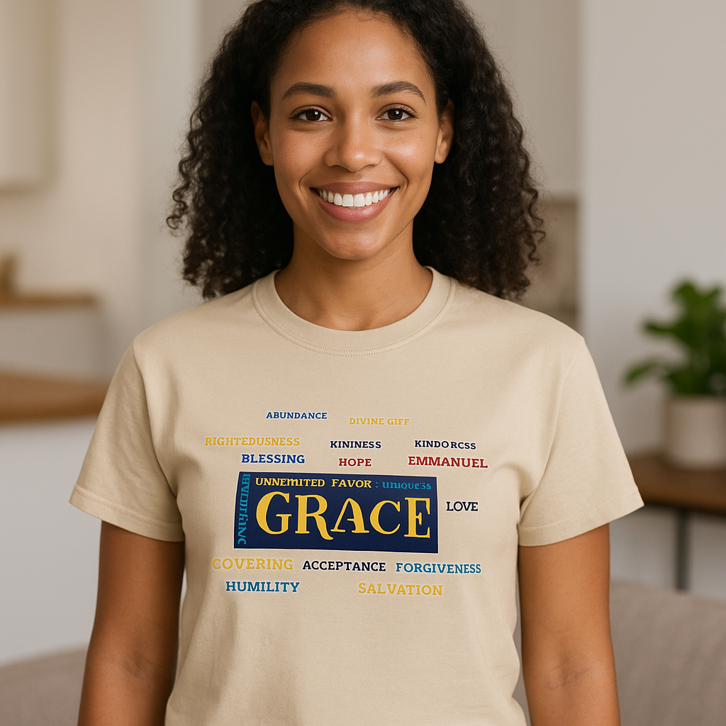 Short Sleeve Shirt - GRACE Word Art Tee – A Statement of Mercy, Favor, & Love