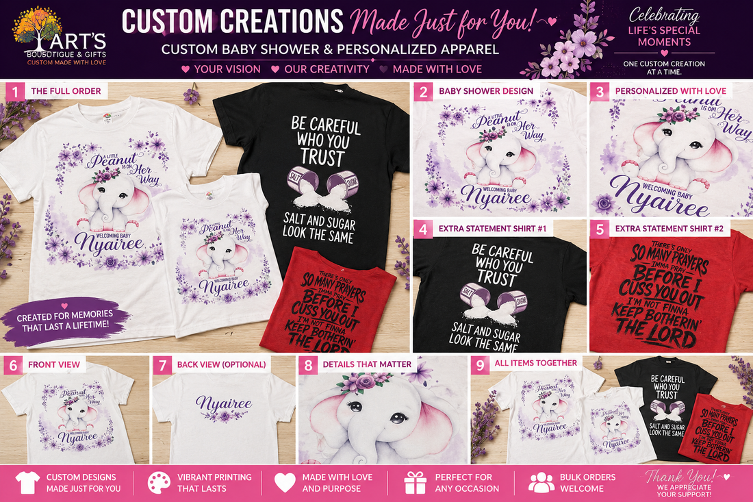 Customer Spotlight: Custom Baby Shower Shirts & Personalized Apparel for Every Celebration
