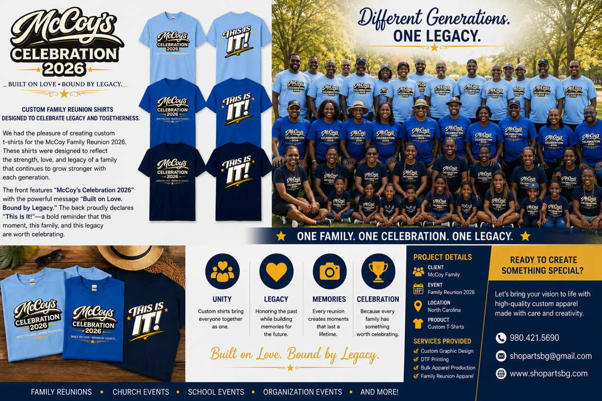 McCoy Family Reunion 2026 | Celebrating Legacy Through Custom Apparel