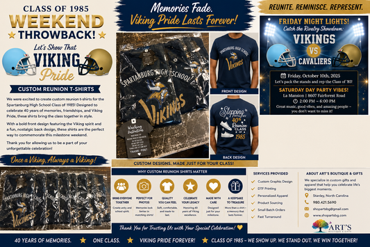 Spartanburg High School Class of 1985 Reunion T-Shirts