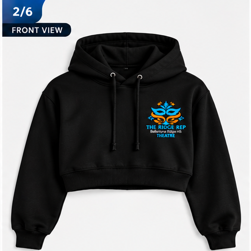 Ridge Rep Theatre Cropped Hoodie front view