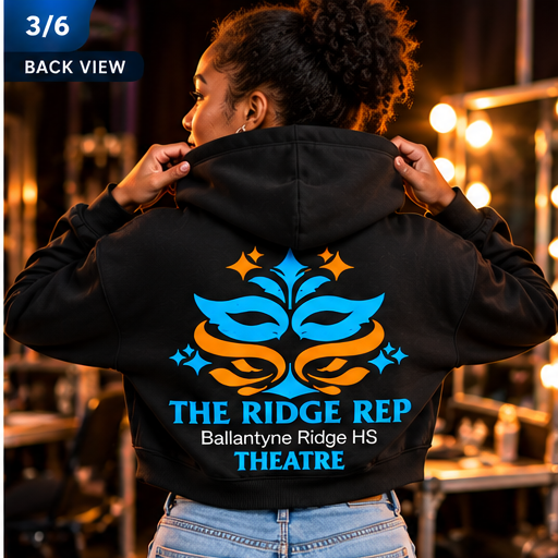 Ridge Rep Theatre Cropped Hoodie back view