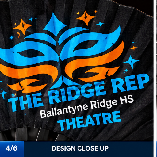 Ridge Rep Theatre Clack Fan design close-up