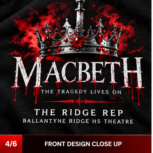 Ridge Rep Macbeth Crewneck front design close-up