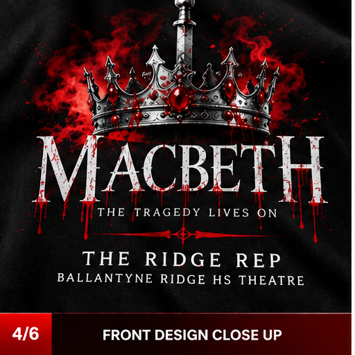 Ridge Rep Macbeth Hoodie front design close-up