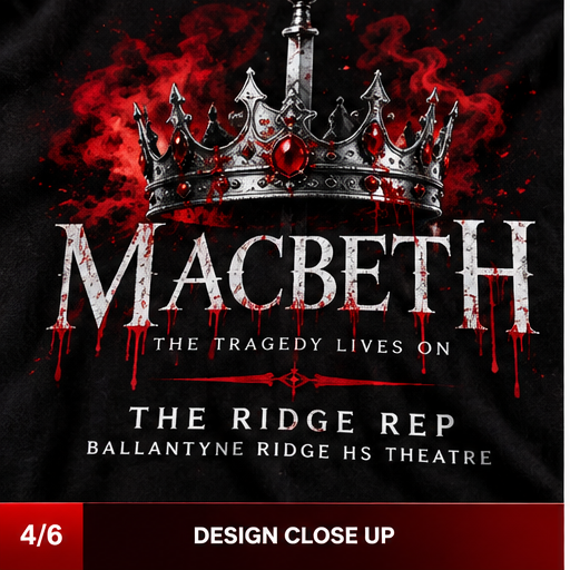 Ridge Rep Macbeth T-Shirt front design close-up