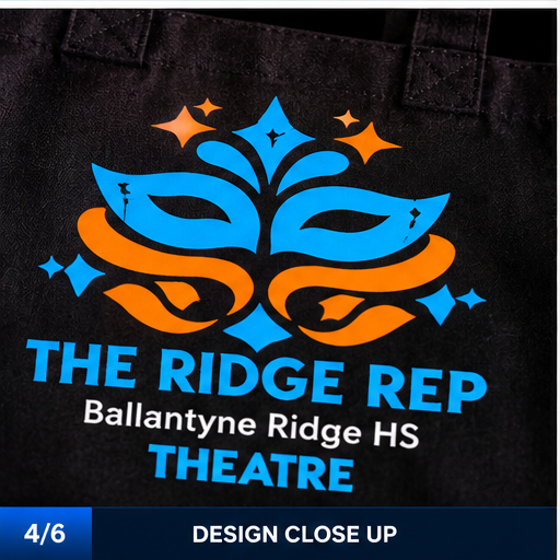 Ridge Rep Theatre Tote design close-up