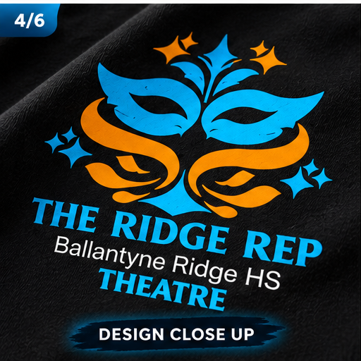 Ridge Rep Theatre T-Shirt design close-up