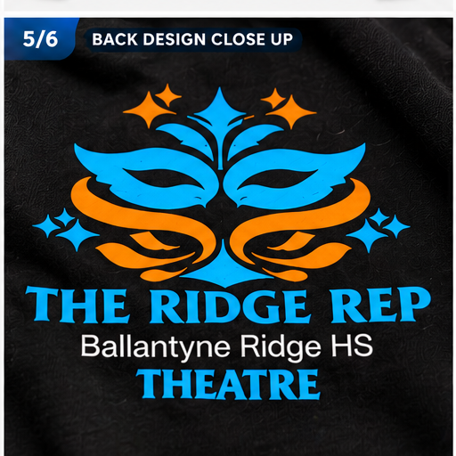 Ridge Rep Theatre Cropped Hoodie back design close-up