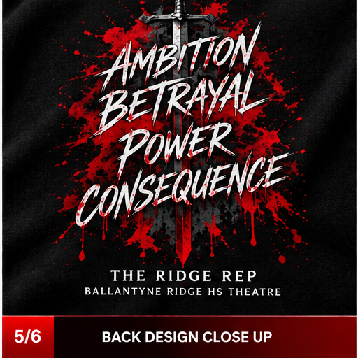 Ridge Rep Macbeth Crewneck back design close-up
