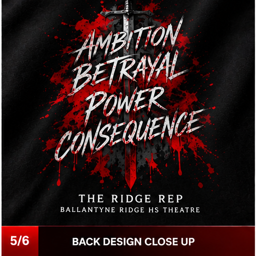 Ridge Rep Macbeth Hoodie back design close-up