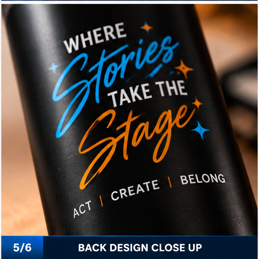 Ridge Rep Theatre Tumbler back design close-up