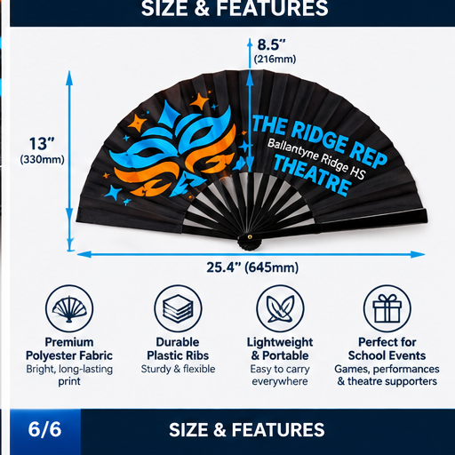 Ridge Rep Theatre Clack Fan size and features