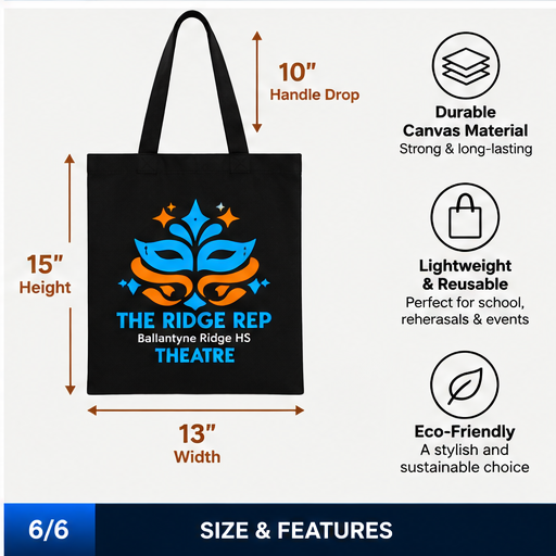 Ridge Rep Theatre Tote size and features