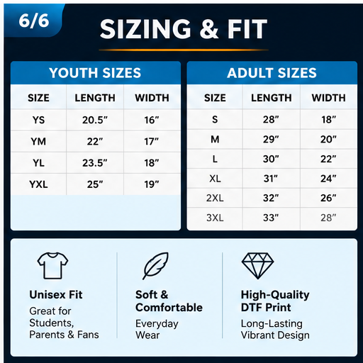 Ridge Rep Theatre T-Shirt sizing and fit