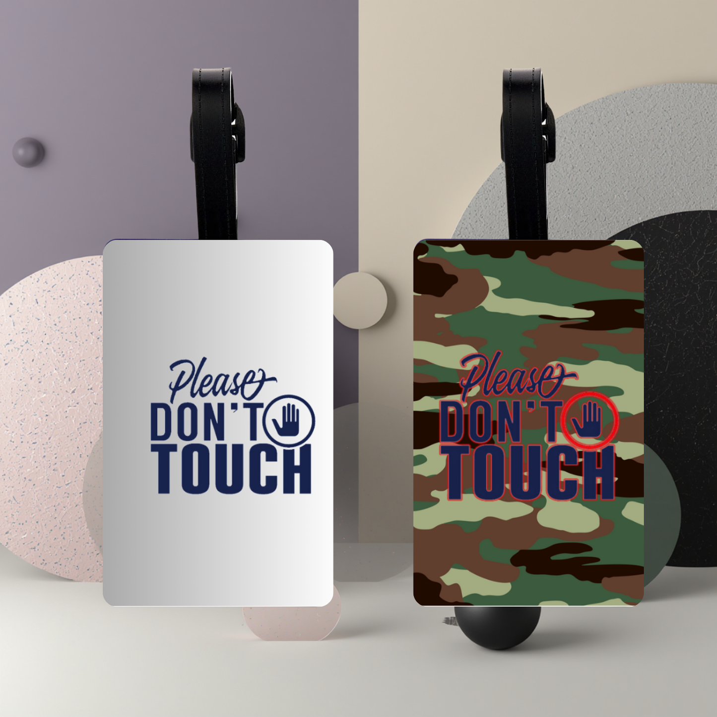 “Please Don’t Touch” UV DTF Printed Luggage Tag