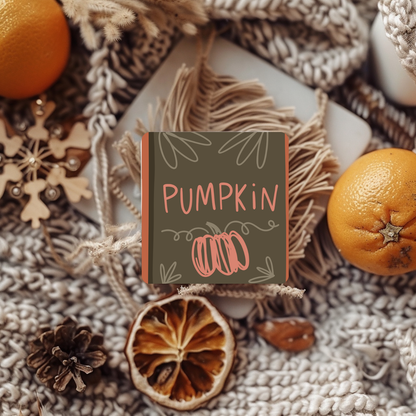 “Pumpkin Script” Minimalist Fall Coaster