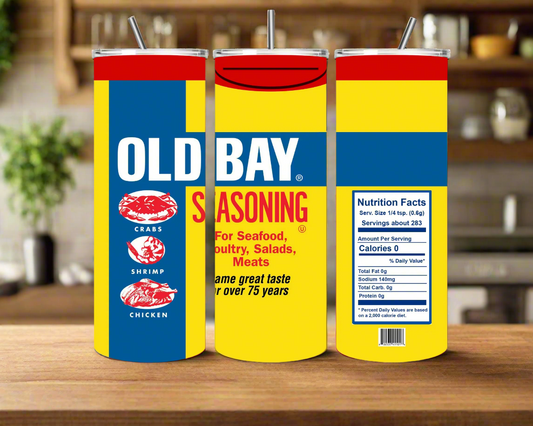 Tumbler: Old Bay Seasoning UV Printed Tumbler – 20oz
