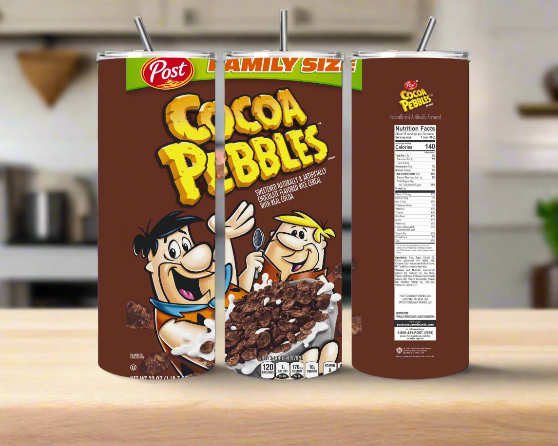 Tumbler: Cocoa Pebbles UV Printed Tumbler – 20oz