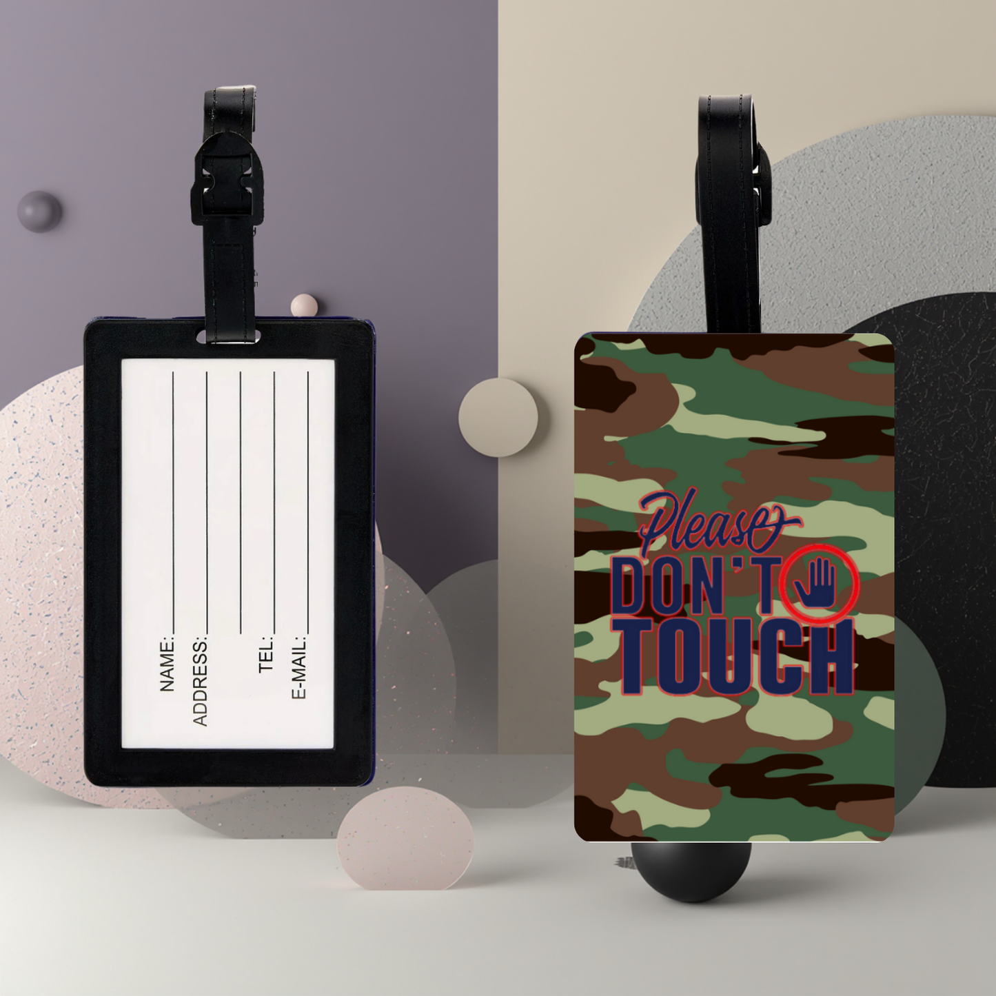 “Please Don’t Touch” UV DTF Printed Luggage Tag