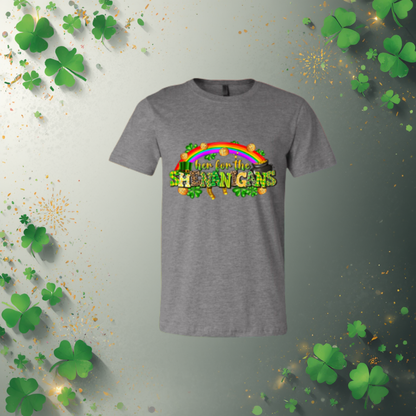 Here for the Shenanigans — St. Patrick’s Day Rainbow Tee