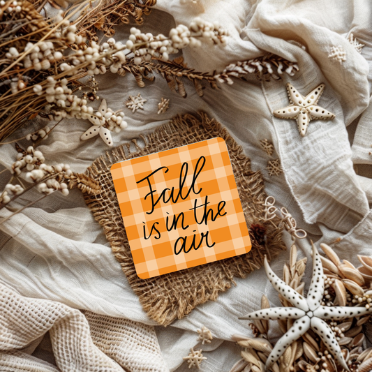 “Fall Is in the Air” Plaid Coaster