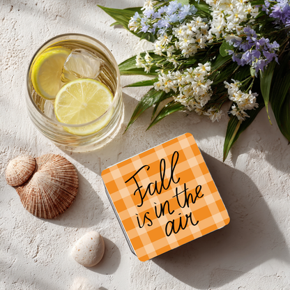 “Fall Is in the Air” Plaid Coaster